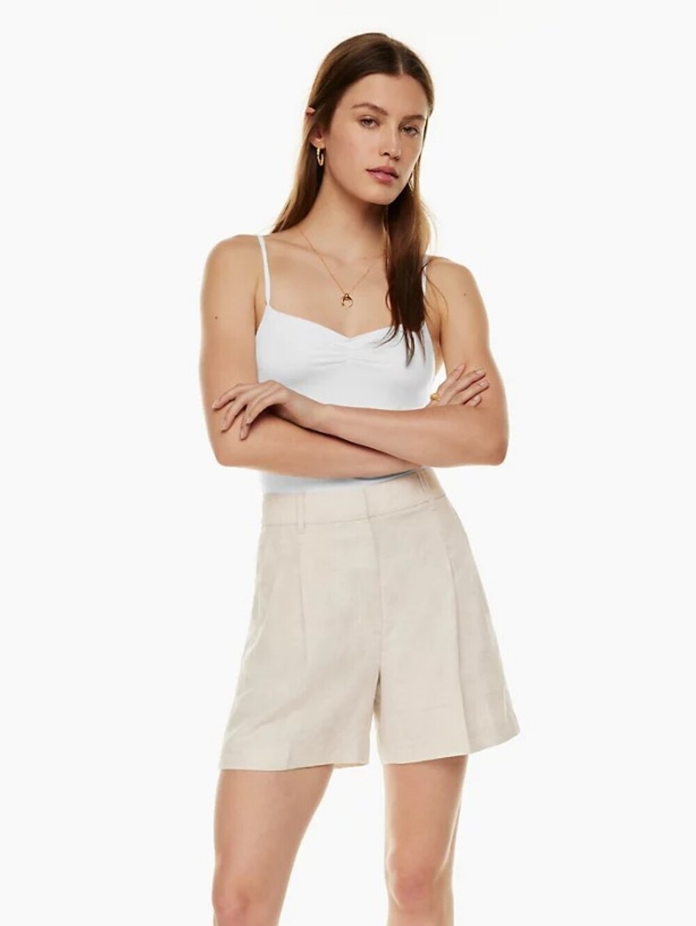 Aritzia Wilfred The Effortless Linen 5" Shorts Pleated High Rise Size 6 / 8
